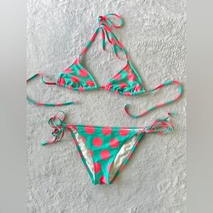 Fun and Flirty Polka Dot Bikini Set by Roxy, Size S
